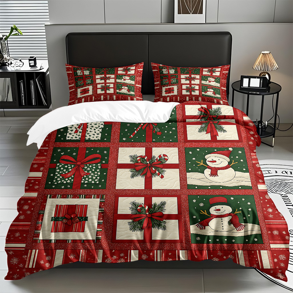 TEMU / JIT impresión digital transfronteriza HD Navidad pro piel suave colcha de cama kit para diseñar venta directa de fábrica
