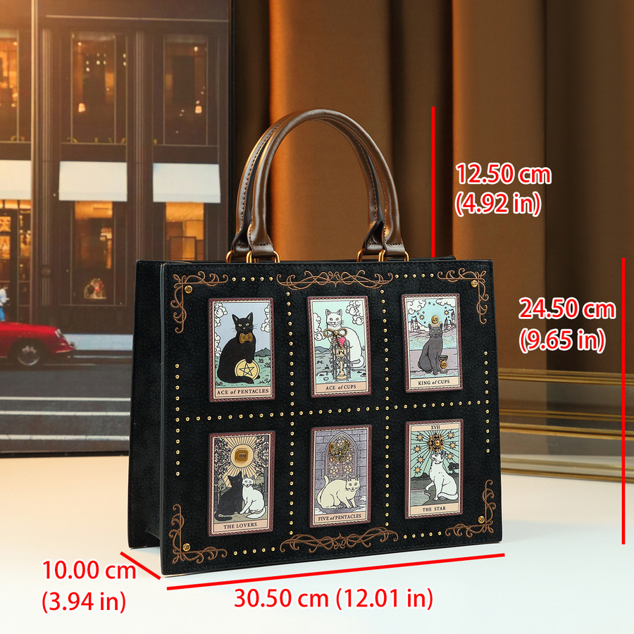 Large Capacity Women's Handbag Cat Elf Stylish Trendy PU Leather Shoulder Crossbody Bag For Commuting Multi-Compartment Zipper_voghion.com