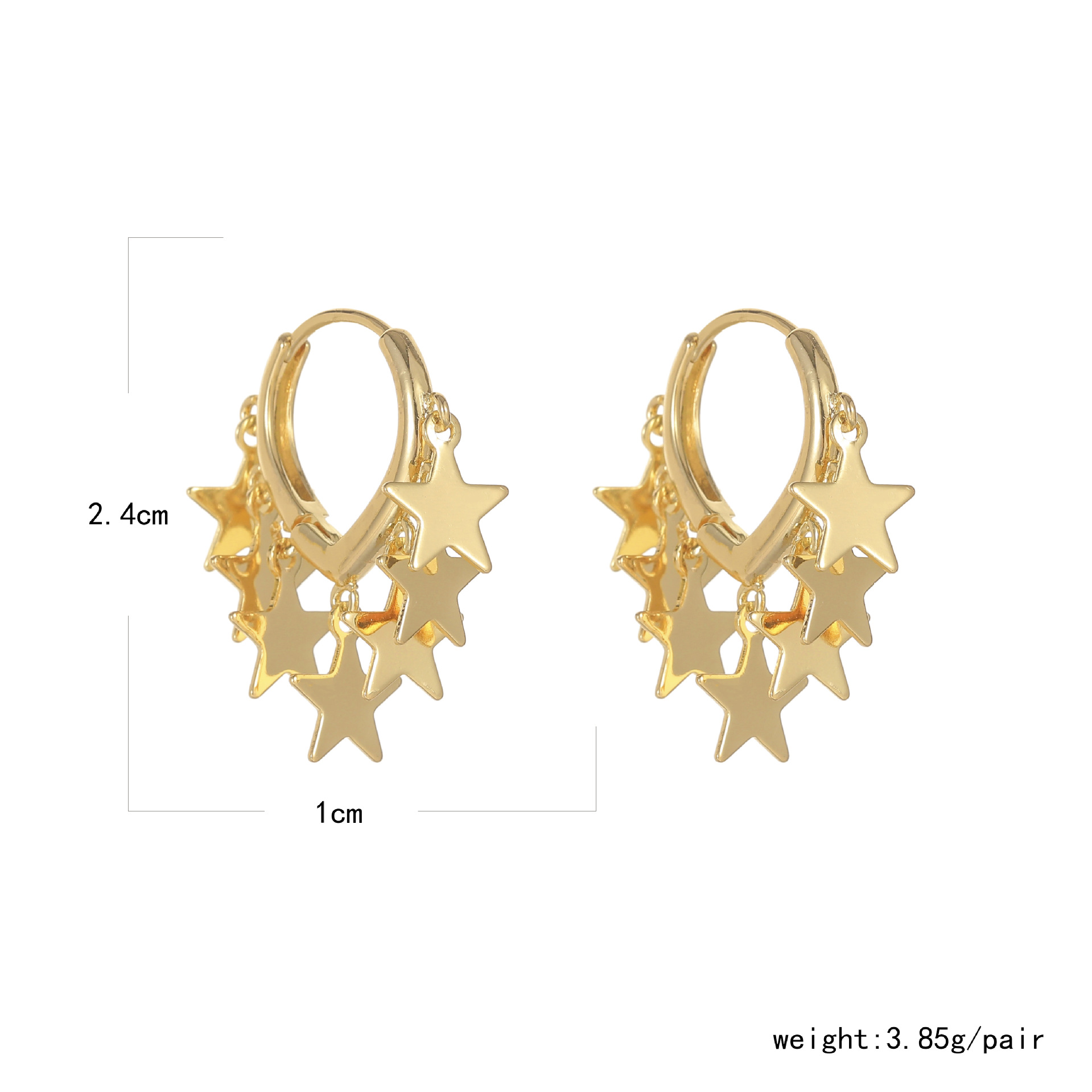 Simple Style Star Patchwork Plating Alloy No Inlaid Earrings display picture 11
