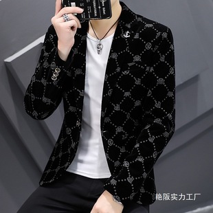 Casual Suit Men's Tops Youth Korean Style Trendy Men's Jacket Single Top 2024 New Slim Fit Small Wholesale