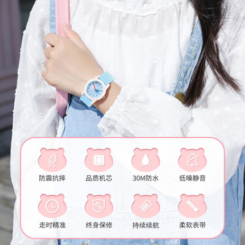 Cute new pastoral children's toy watch primary school student cartoon printed quartz watch women's watch waterproof row needle women's watch