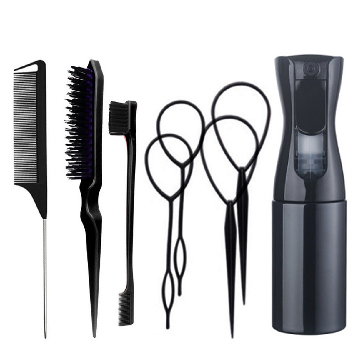 TMEU transfronterizo Xyin Hairdresser Set Spray Botella Pein Pein Cepillo de cejas Hair Styling Set Home TIKTOK