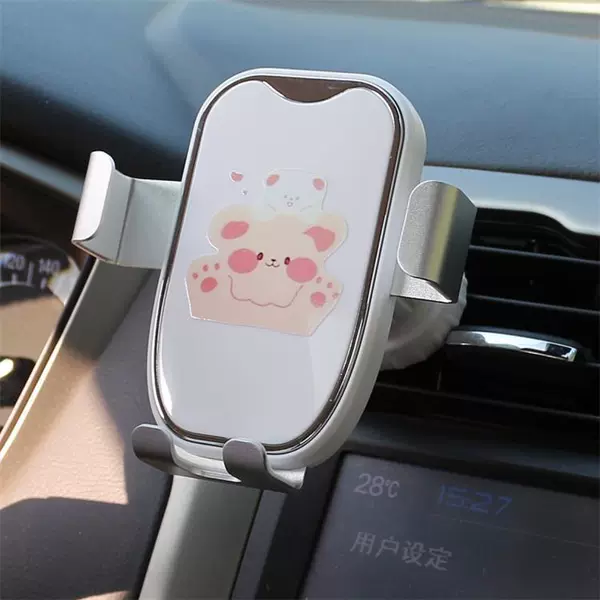 White mobile phone holder air outlet without diamonds