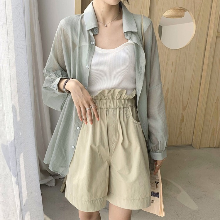 Mid-length Sunscreen Shirt Women's Summer Long-sleeved Large Size Transparent Thin Cardigan Jacket Women's Fashionable All-match Fashionable Clothes