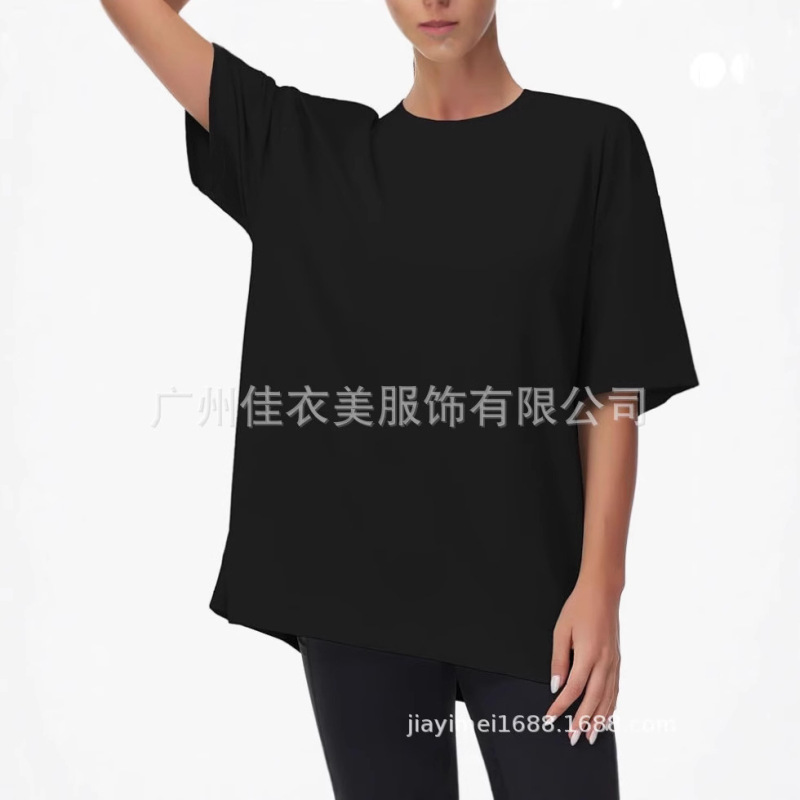 Amazon Cross-Border European and American Women's Casual Oversized T-Shirt Summer Round Neck Short-Sleeved Workout Basic Cotton T-Shirt Top Amazon Cross-Border European and American Women's Casual Oversized T-Shirt Summer Round Neck Short-Sleeved Workout Basic Cotton T-Shirt Top