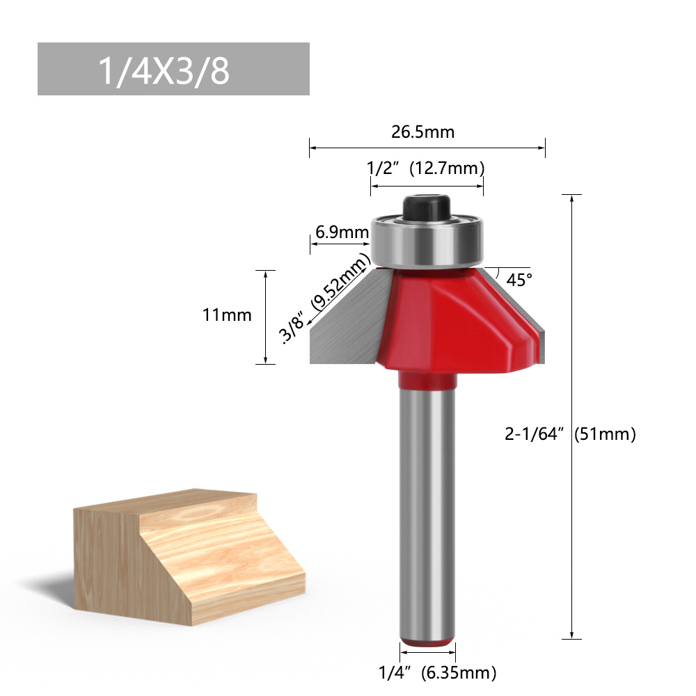 1/4 mango 6-MANGO Bevel cuchillo de encaje cuchillo redondo de carpintería semicírculo alivio cuchillo de carpintería fresadora máquina de corte