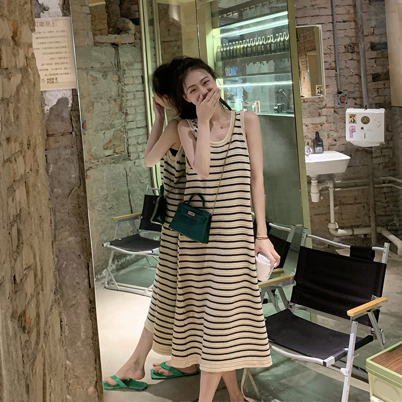 정사이즈 살구색 스트라이프