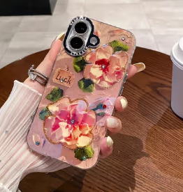 Ins Blu-ray point taladro animal de dibujos animados para iphone15/16ProMax funda para teléfono 13 Apple 14 pareja 16