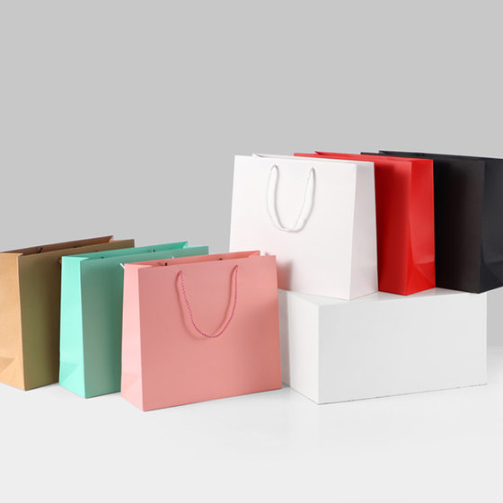 White cardboard handbag gift bag Kraft paper food clothing hand bag jewelry wrapping paper bag wholesale