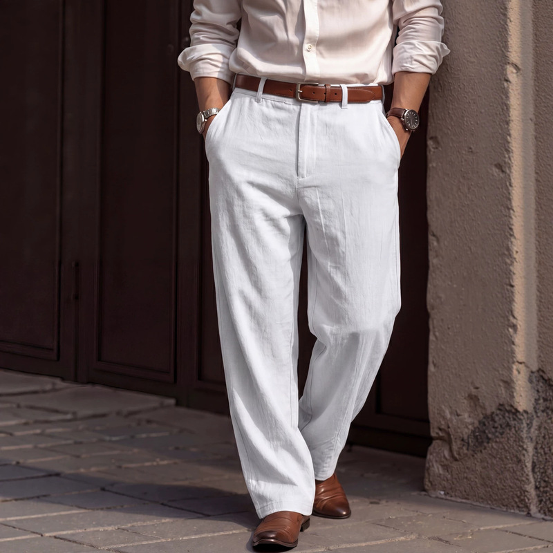 2026 Cross-Border European Size Spring and Autumn New Amazon American-Style Linen Pants Simple Cotton Blend Casual Pants for Men 2026 Cross-Border European Size Spring and Autumn New Amazon American-Style Linen Pants Simple Cotton Blend Casual Pants for Men