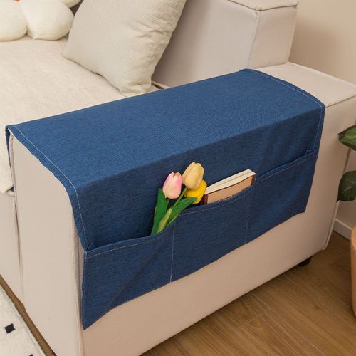 INS Sofa Armrest Cover Cloth, Modern Style, Faux Linen Dustproof Cover Towel Set, Universal for Summer, Non-Slip Matching Towel Cover