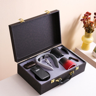 Ceramic office water cup with filter business gift mobile phone holder Jin vertebral massager Bluetooth headset package LOGO