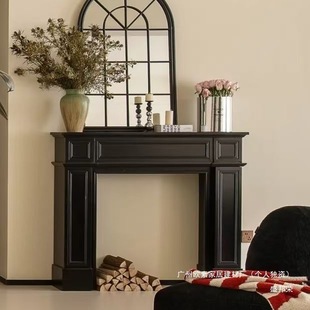 Manufacturer Retro European Style Entrance Fireplace Decorative Cabinet Photography Decoration B&B French Carved Living Room Fireplace Country