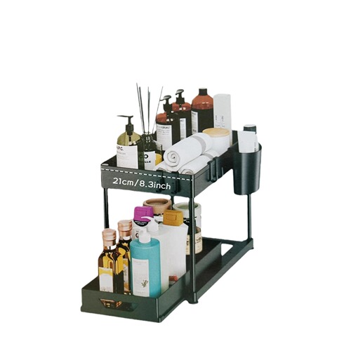 Kitchen multi-functional drawer pull-out home desktop double-layer organization rack display shelf storage rack wholesale