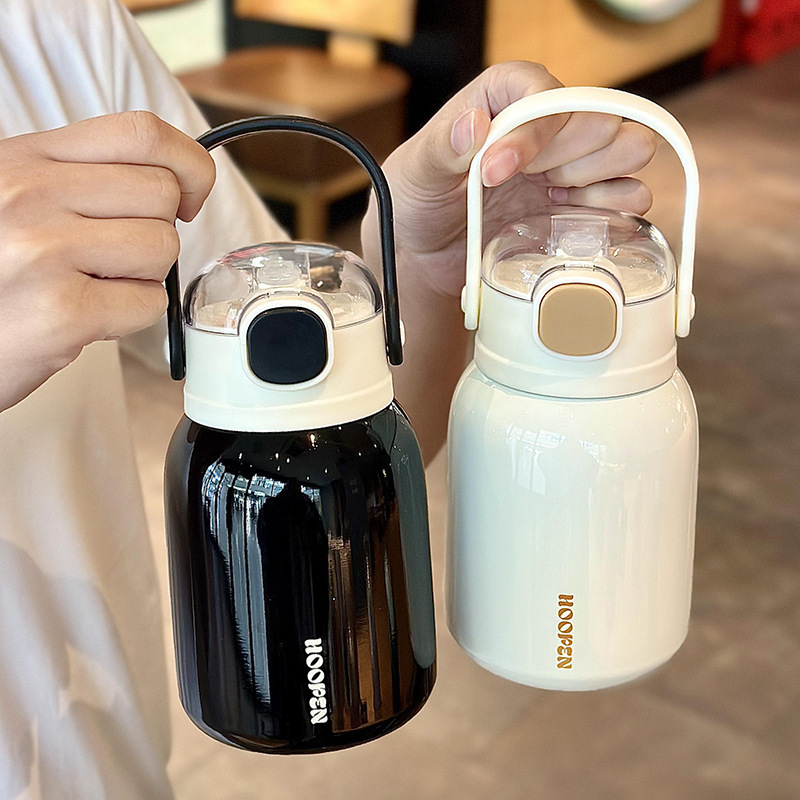 Taza de aislamiento de calor para niños, taza de paja para mujeres, taza de agua para niños portátil a prueba de caídas, taza de agua para estudiantes