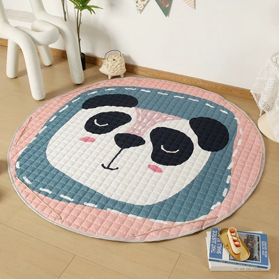 round storage mat, ins-style children's: Avtomobil döşəmə paspasları - pink-panda-baby-15cm-diameter