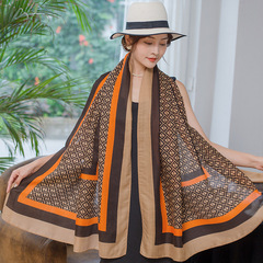 2023 South Korea Dongdaemun white-collar student travel versatile dual-purpose shawl scarf silk scarf female versatile scarf