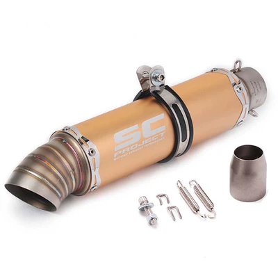 Motorcycle exhaust pipe — elbow exhaust pipe stainless - gold-bent