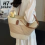夏季女士新款条纹草编包