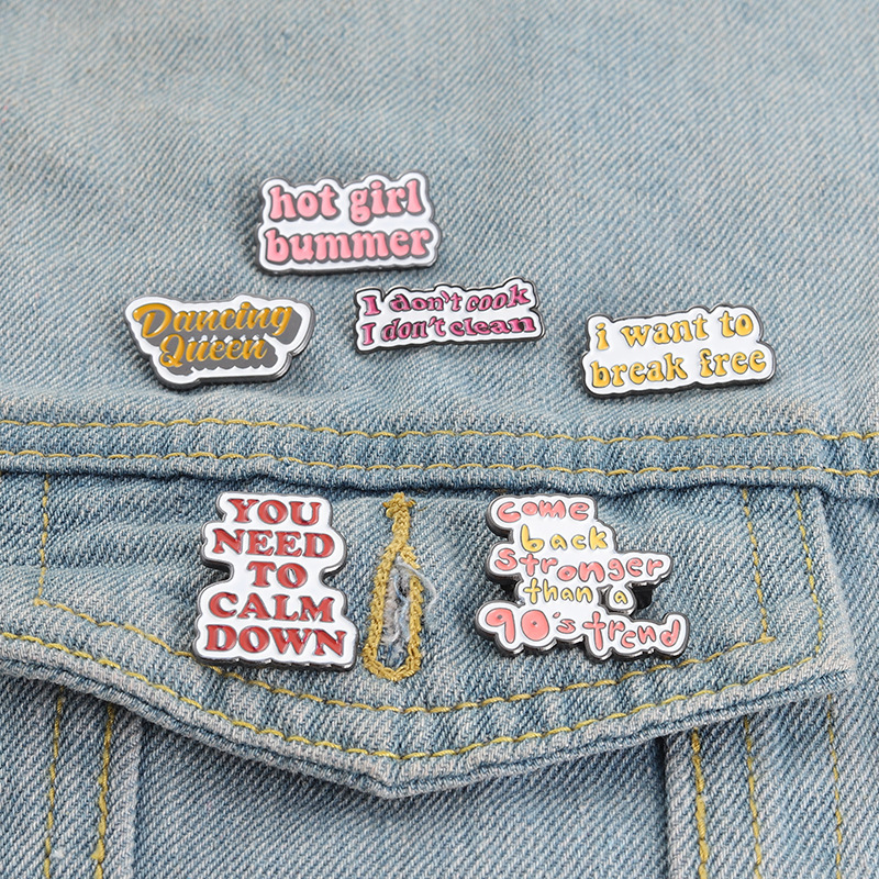 Street Occasion Fashion Pin Letter Alloy Contrast Collar Plating Unisex Brooches