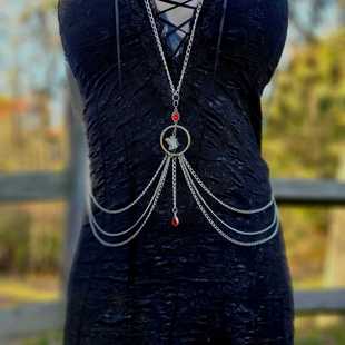 European and American Jewelry Light Luxury Ruby Body Chain Multi-layer Tassel Animal Bird Waist Chain Women Waist Decoration