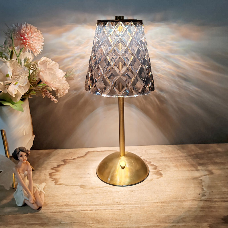 사각 크리스탈 램프 - 스모크 그레이