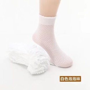 Silk stockings short socks anti-snagging thin invisible non-slip white dots bubble socks female spring and summer infant children's socks
