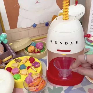 儿童彩泥冰淇淋面条机橡皮泥幼儿园diy粘土模具具套装玩具326新款