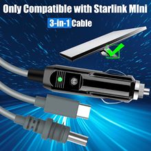 Starlink 迷你電源線,高速防水配件套件3合一美式點煙器插頭