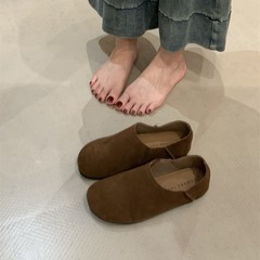 复古奶奶深口勃肯鞋女外穿2025秋冬厚底内增高一脚蹬晚晚单鞋