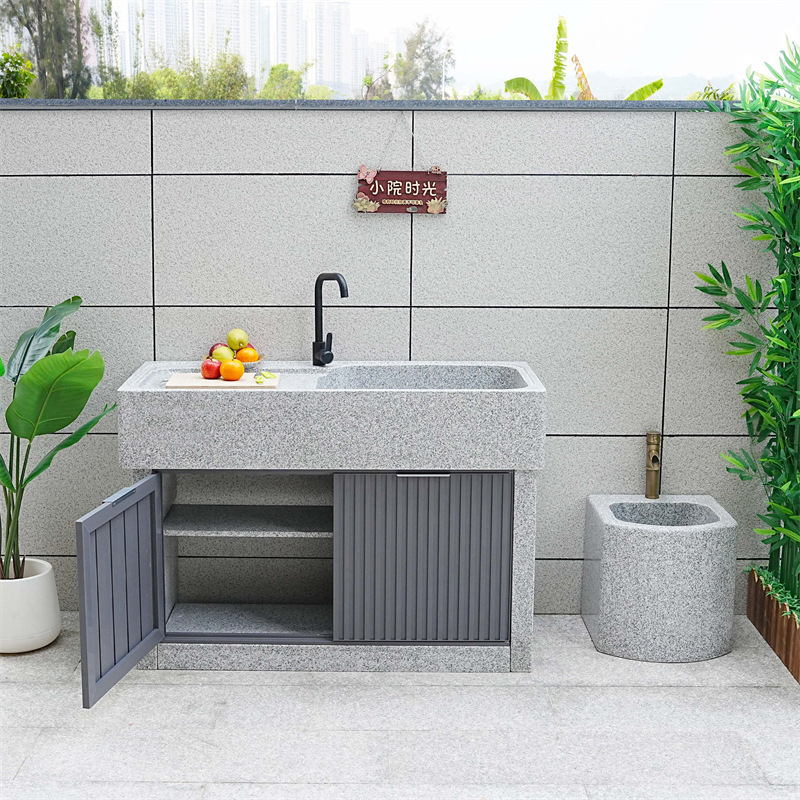 Natural Marble Stone Pool Outdoor Stone Laundry Pool Balcony Wash Basin Outdoor Integrated Stone Courtyard Sink