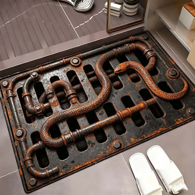 Cross-border Amazon 3D Visual Metal Grid Diatom Mud Floor Mat for Bathroom and Toilet, Water Absorbent, Non-Slip, Quick-Drying Foot Mat