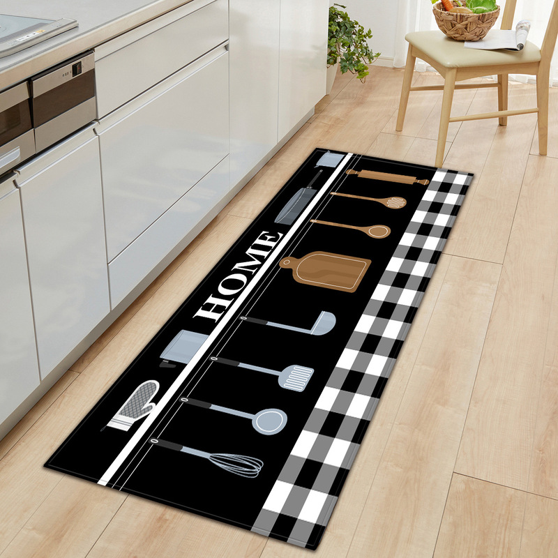 Cross-border Hot Letter Home Door Mat Kitchen Tableware Seasoning Water Absorbent Long Bedroom Living Room Carpet