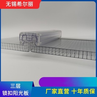 Double-Layer Transparent Solid Endurance Board Carport Canopy Ceiling Lighting Pc Sunboard Three-Layer Awning Flame Retardant