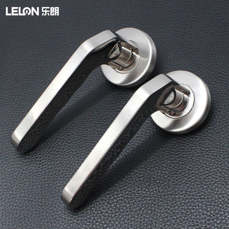 Personalizada acero inoxidable 304 imitación manija de fundición fina puerta de madera interior manija de puerta de dormitorio manija de bloqueo mecánica universal