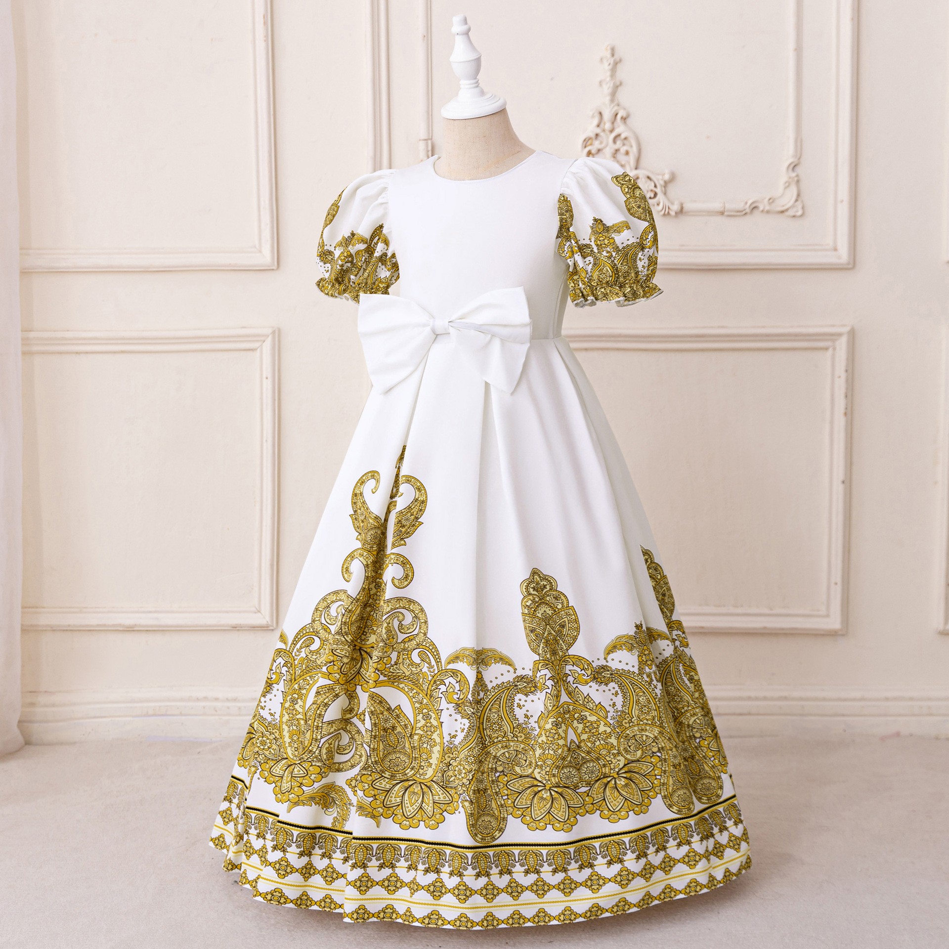 2026 nuevo vestido vestido de cumpleaños de niñas vestido de fiesta vestido de manga burbuja vestido vestido de princesa amazona vestido