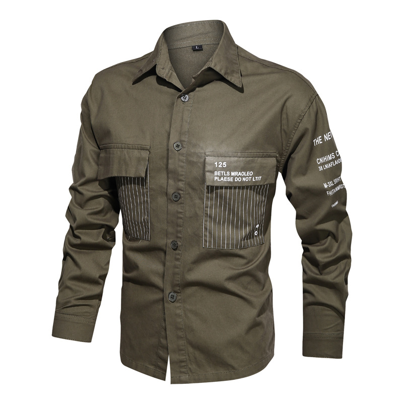 2024 primavera nueva camisa de hombre de manga larga ropa casual moda guapo chaqueta casual chaqueta de abrigo