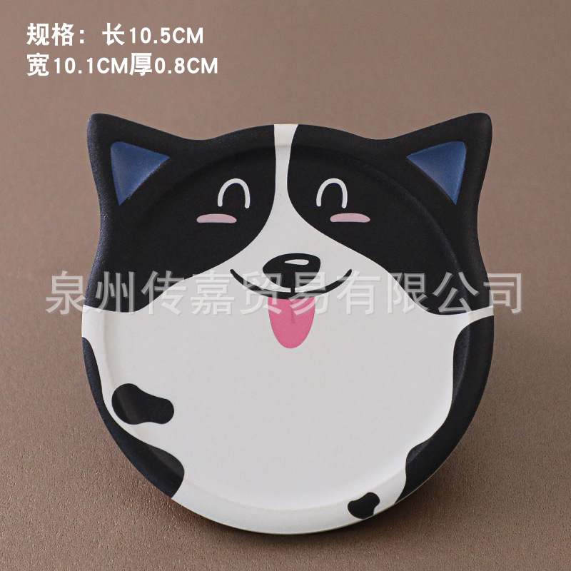 Cerámica posavasos gato creativo montaña corcho absorbente montaña lindo mascota de dibujos animados creativo regalo logotipo personalizado impresión