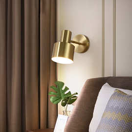 极简壁灯卧室床头灯北欧现代简约客厅过道酒店房间背景墙金属壁灯