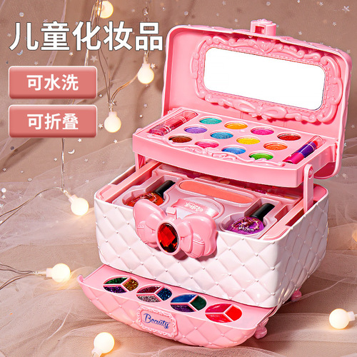 Children's Cosmetic Table Set Toy Washable Nail Polish Girl Princess Makeup Box Gift Wholesale Gift