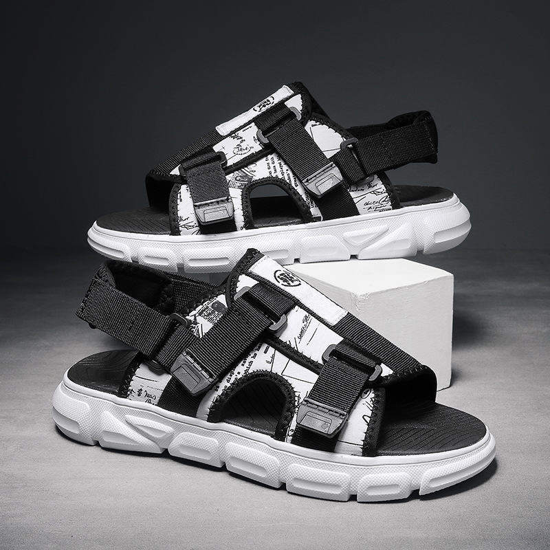 凉鞋男潮2021新款夏季室外防滑沙滩鞋网红ins学生厚底两用凉拖鞋