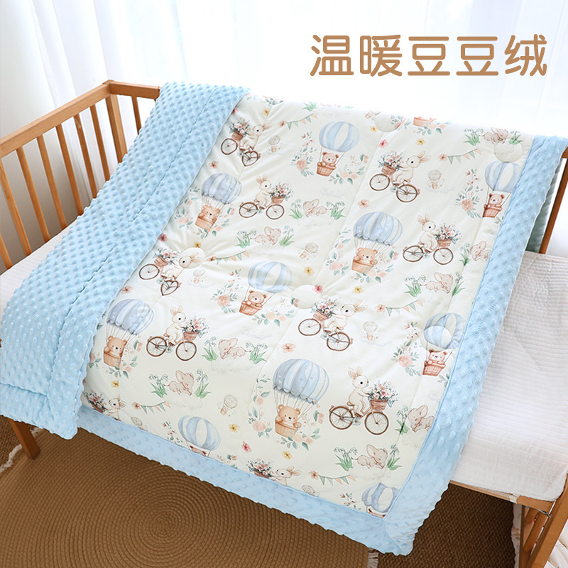 Baby Autumn and Winter Beanie Quilt Class a Maternal and Infant Grade Beanie Blanket Newborn Plush Blanket Baby Quilt Kidsren's Blanket