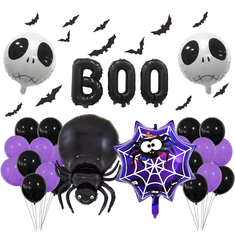 Aluminum Film Material Halloween Funny Cool Style Pumpkin Spider Skull Aluminum Film Party Festival Balloons