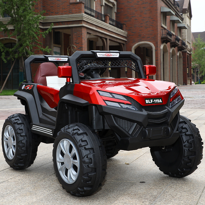 El coche de juguete eléctrico de cuatro ruedas para niños puede sentarse vehículo todoterreno con tracción en las cuatro ruedas con control remoto coche de gas niños lote de coches de educación temprana
