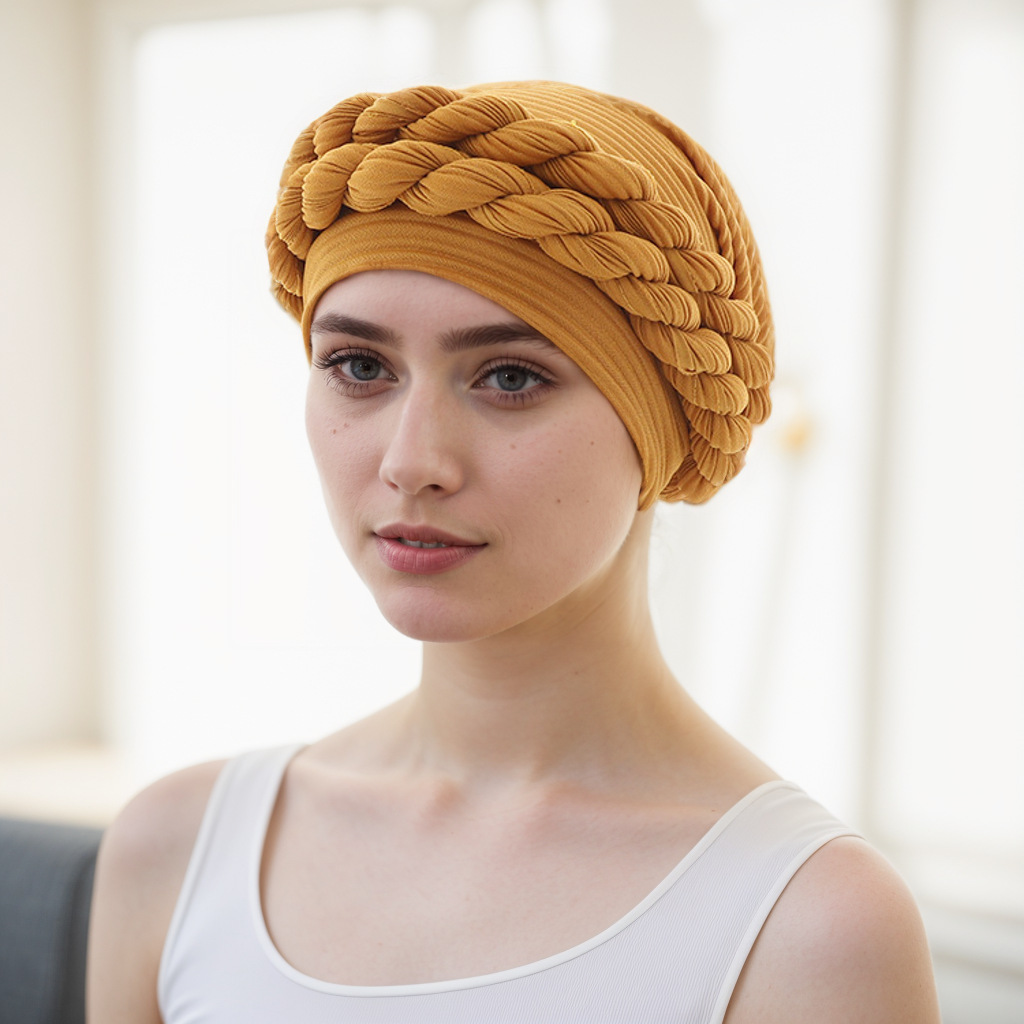 Uus Baotou müts punutud müts Linasest kortsutatud punutud moslemimüts_voghion.com