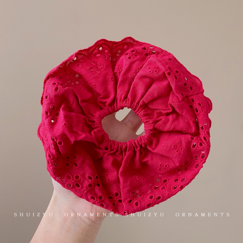 Ballet estilo encaje intestino grueso lazo para el cabello de alto valor con cola de caballo cuerda para el cabello flor para la cabeza niña de verano bola cabeza cuerda para el cabello accesorios para el cabello