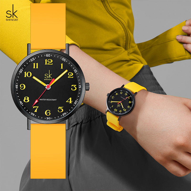 Sk Women's Watch Female Simple Sports Silicone Band Waterproof Quartz Watch Cross-Border Wholesale Student Watch Female Watch 0166