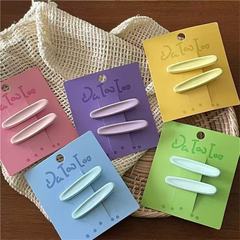 糖果色椭圆发夹女碎发前额侧边夹子刘海发夹发卡多巴胺可爱发饰