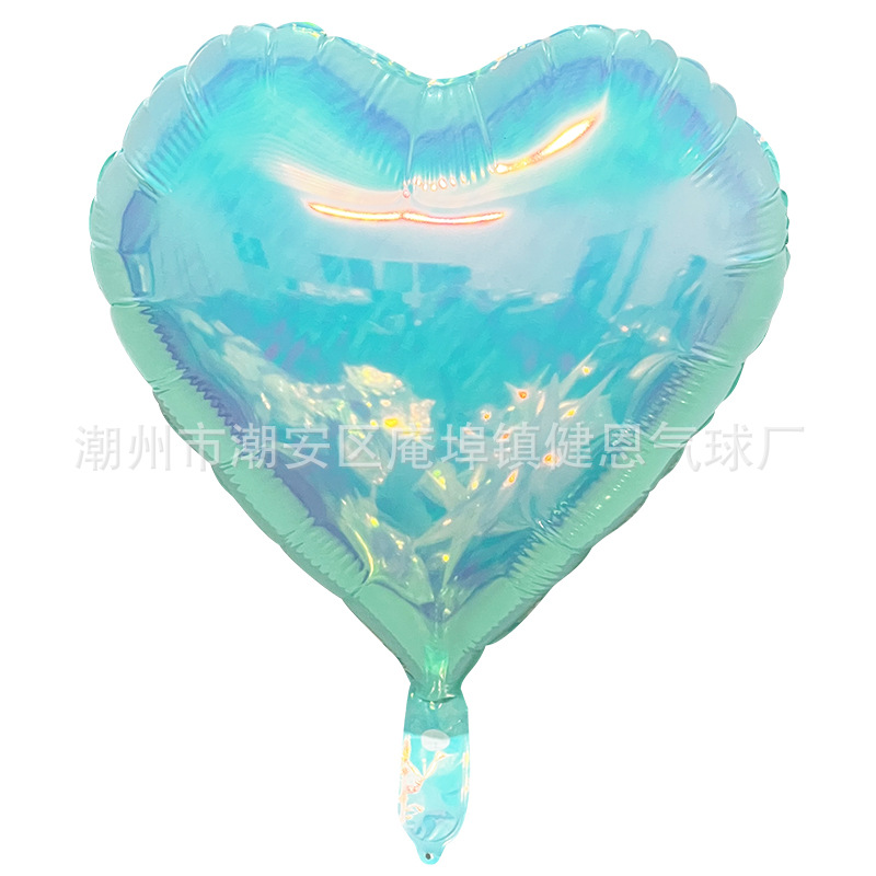 Colorido estrella de cinco puntas en forma de corazón redondo de 18 pulgadas, decoración de globos de película de aluminio arco iris, fiesta, globo de helio flotante de 32 pulgadas