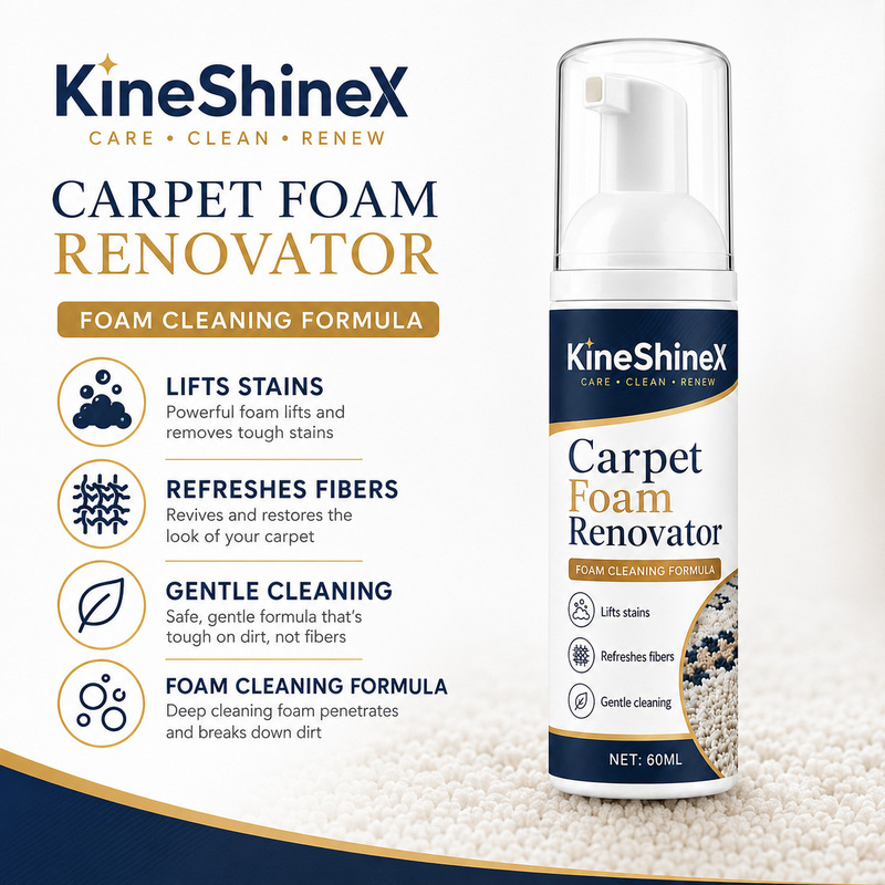 KineShineX Carpet Foam Cleaner 60ML Deeply Removes Dust and Stains, Suitable for Living Room Carpets and Floor Mats KineShineX Carpet Foam Cleaner 60ML Deeply Removes Dust and Stains, Suitable for Living Room Carpets and Floor Mats